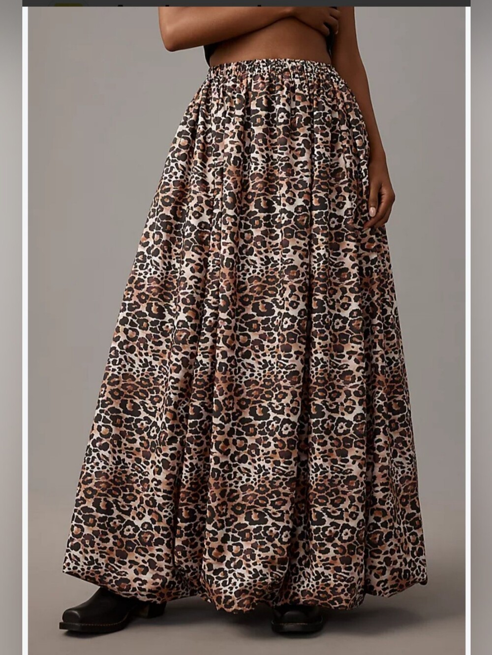 Anthropologie Bubble Leopard Print Maxi Skirt